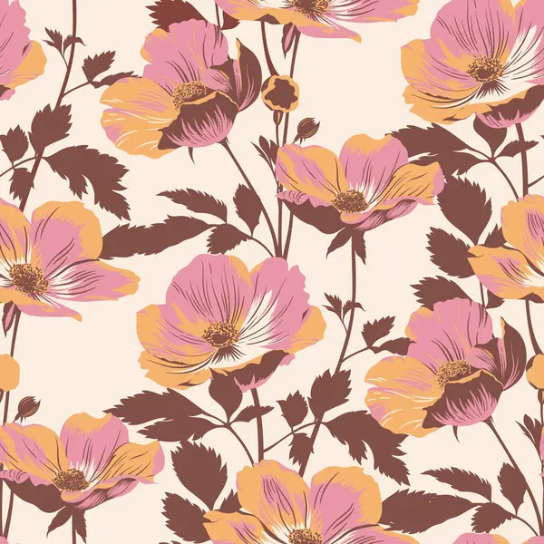 Floral Pattern Retro Style Vector Illustration — Stock Vector