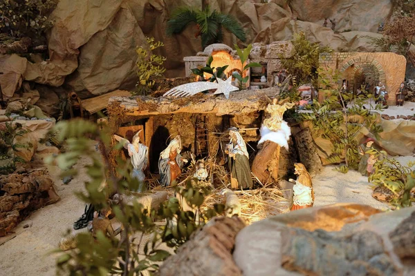 Nativity scene with baby Jesus. The Magi in the nativity scene. Christian tradition has it that Three Kings visited Jesus. Christmas decor