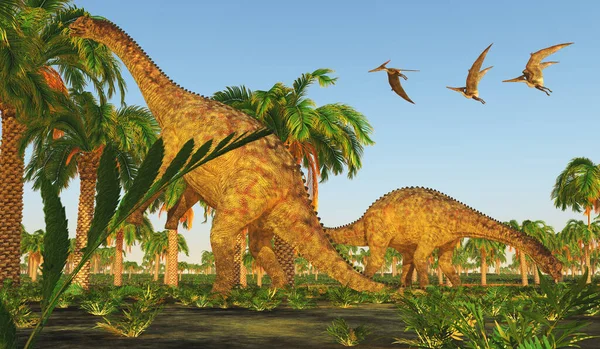 Uberabatitan Era Dinosauro Sauropode Erbivoro Vissuto Brasile Durante Periodo Cretaceo — Foto Stock