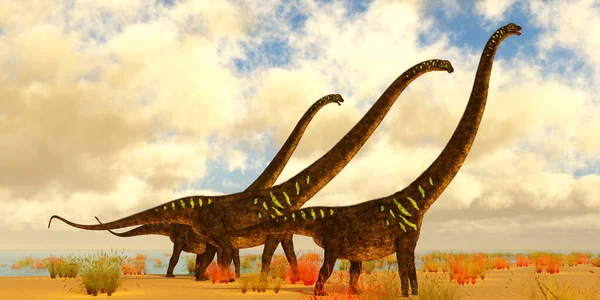 Mamenchisaurus Youngi 是侏罗纪生活在中国的一种巨龙类动物 — 图库照片