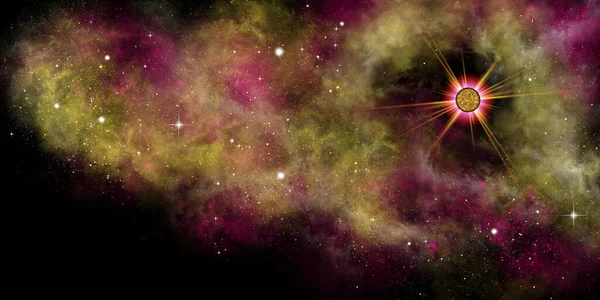 Nebulosa Interstellär Komplex Molnbildning Full Stjärnbildande Gaser Materia Och Plasma — Stockfoto