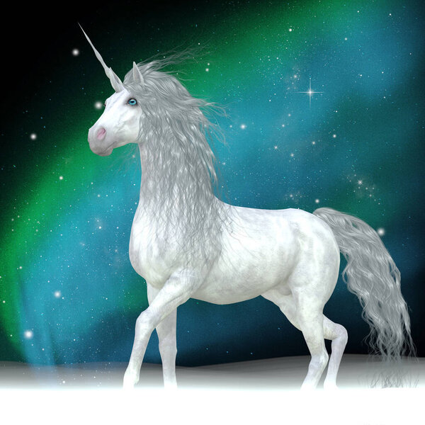 Das Einhorn Ist Ein Fabelwesen Das Einen Pferdekörper Mit Stirnhorn — Stockfoto