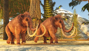 The Columbian Mammoth lived during the Pleistocene Period of North America. clipart