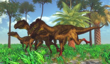 Jurassic dönem, Batı Kuzey Amerika şimdi olan Laurasia içinde yaşamış küçük etobur dinozor Ornitholestes yapıldı.