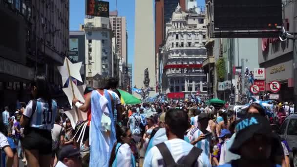 Buenos Aires Argentina Δεκεμβρίου 2022 Άνθρωποι Στους Δρόμους Κατά Διάρκεια — Αρχείο Βίντεο