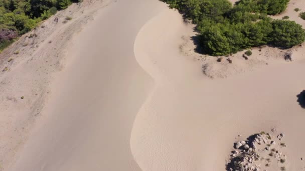 Patara Sand Dunes Sunny Day Вид Воздуха Индейка Беспилотники Летят — стоковое видео