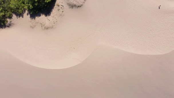 Patara Sand Dunes Sunny Day Вид Сверху Вниз Воздуха Индейка — стоковое видео
