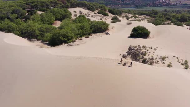 Patara Sand Dunes Sunny Day Вид Воздуха Индейка Орбита — стоковое видео