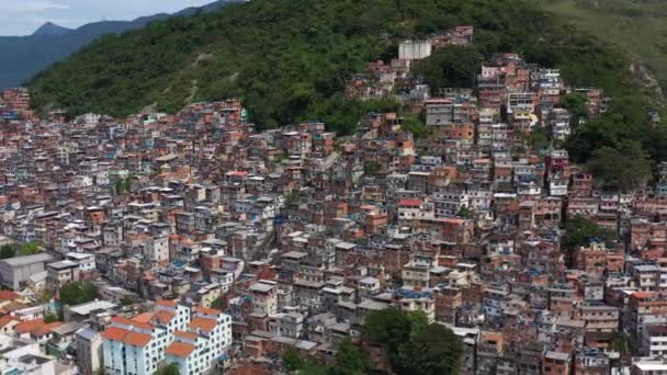 Cantagalo Pavao Pavaozinho Favelas Ріо Жанейро Бразилія Вид Повітря Орбітування — стокове відео