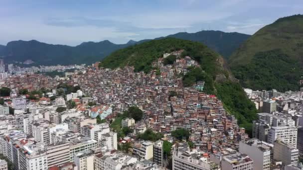 Cantagalo Pavao Pavaozinho Favelas Rio Janeiro Brazil Aerial View Drone — Vídeo de Stock