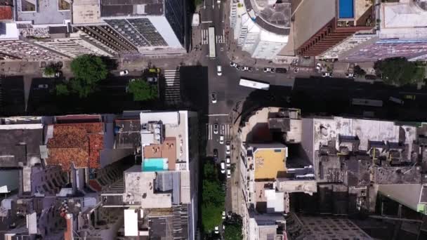 Rio Janeiro City Sunny Day Copacabana Neighborhood Aerial Top View — Video Stock