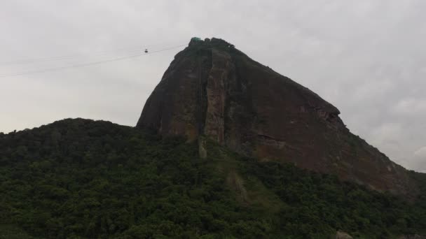 Sugarloaf Mountain Cable Car Rio Janeiro City Aerial View Brazil — 비디오