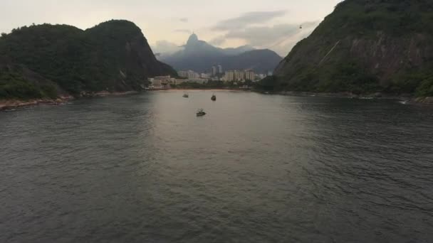 Район Урка Рио Жанейро Атлантическом Океане Вид Воздуха Бразилия Беспилотник — стоковое видео