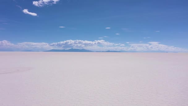 Uyuni Salt Flats Día Soleado Salar Uyuni Vista Aérea Altiplano — Vídeos de Stock