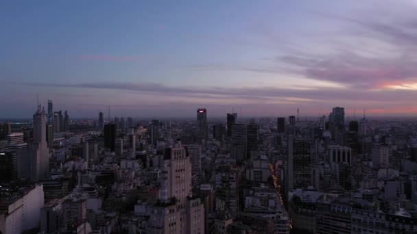 Buenos Aires Argentina December 2022 Buenos Aires City Skyline Вечірніх — стокове відео