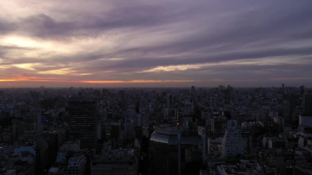 Buenos Aires City Skyline Evening Twilight Argentina Hora Azul Nubes — Vídeo de stock