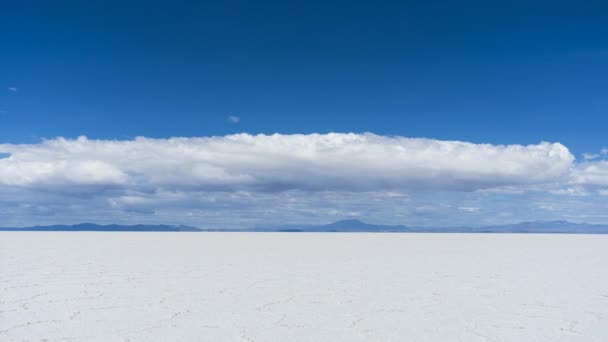 Uyuni Salt Flats Sunny Day Salar Uyuni Altiplano Bolivia Dry — Stock Video
