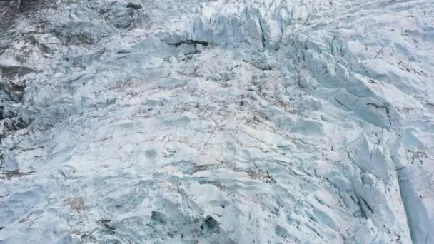 Glaciar Bossons Los Alpes Franceses Vista Aérea Francia Orbitando — Vídeos de Stock