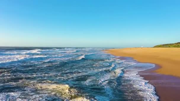 Pantai Utara Dan Samudera Atlantik Nazare Portugal Big Waves Pemandangan — Stok Video