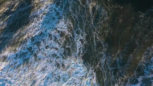 Atlantik Nazare Portugal Große Krachende Wellen Luftaufnahme Aus Dem Hochwinkel — Stockvideo