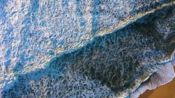 Северный Берег Атлантический Океан Назар Португалия Большие Волны Вид Высоты — стоковое видео