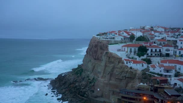 Azenhas Mar Aussichtspunkt Bewölkten Abend Portugal — Stockvideo