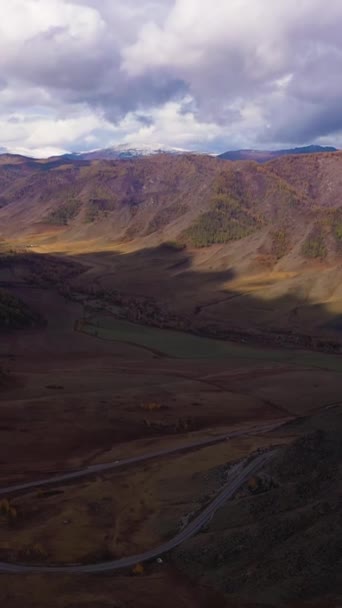 Перевал Чік Таман Сонячний День Вид Повітря Алтайські Гори Росія — стокове відео