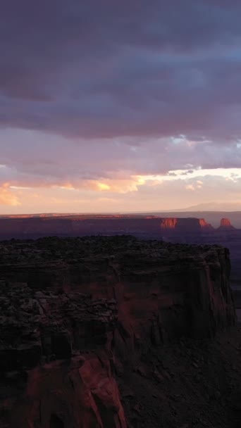 Dead Horse Point State Park Zachodzie Słońca Stormy Sky Utah — Wideo stockowe
