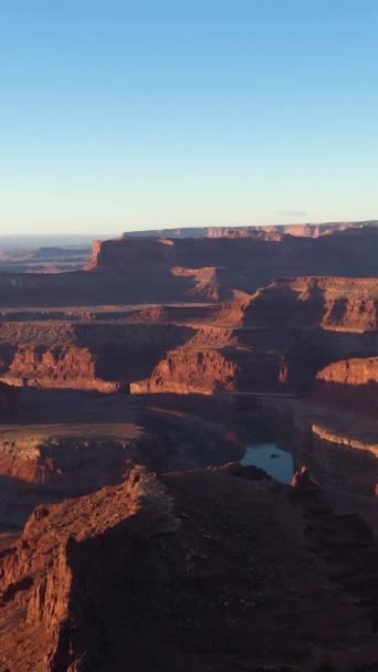 Державний Парк Мертвий Кінь Пойнт Сході Сонця Річка Колорадо Червоний — стокове відео