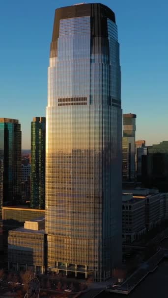 Jersey City Ηπα Ιανουαριου 2021 Goldman Sachs Tower Skyscraper Και — Αρχείο Βίντεο