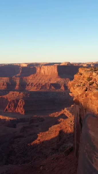 Dead Horse Point State Park Bei Sonnenaufgang Colorado River Red — Stockvideo