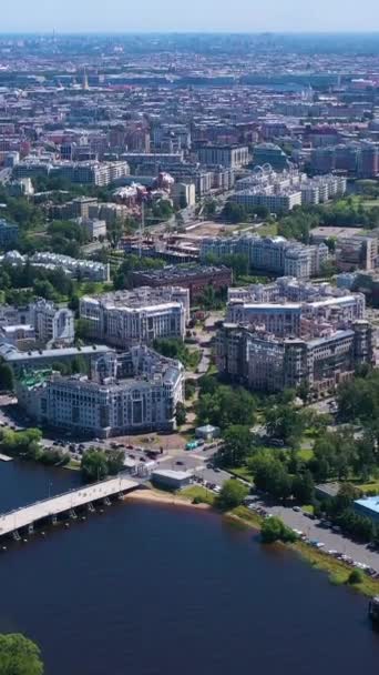 San Petersburgo Soleado Día Verano Vista Aérea Rusia Drone Vuela — Vídeo de stock