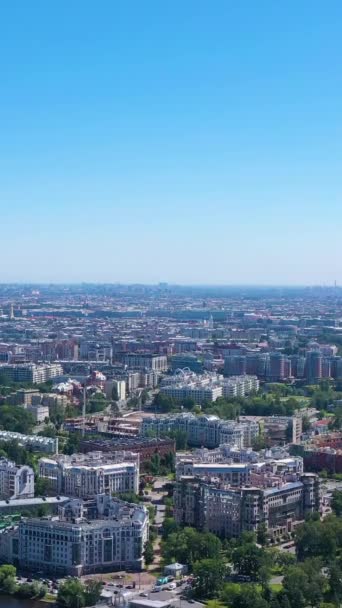 Saint Petersburg Şehri Nin Güneşli Yaz Gününde Hava Görüntüsü Rusya — Stok video