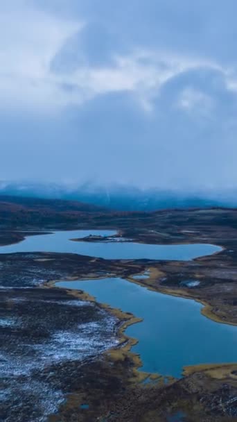 Λίμνη Χειμώνα Αεροφωτογραφία Αλτάι Ρωσία Drone Hyper Lapse Time Lapse — Αρχείο Βίντεο