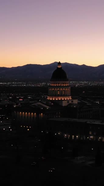 Eladó Lake City Usa Január 2021 Megvilágított Utah State Capitol — Stock videók