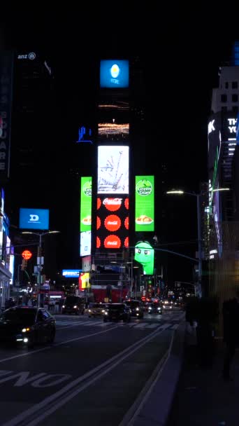 New York City Usa Januari 2021 Mensen Auto Times Square — Stockvideo