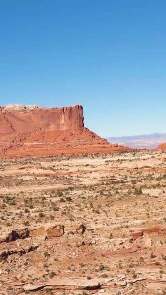 Merrimac Monitor Buttes Slunečný Den Letecký Pohled Grand County Utah — Stock video