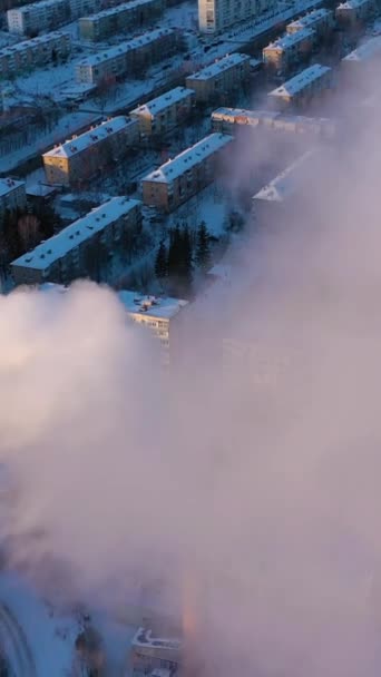 Chelyabinsk Oblast Rusia Noviembre 2019 Central Térmica Invierno Emisión Vapor — Vídeo de stock