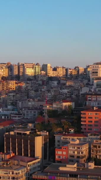 Beyoglu District Van Istanbul Zonnige Ochtend Het Voorjaar Turkije Luchtfoto — Stockvideo