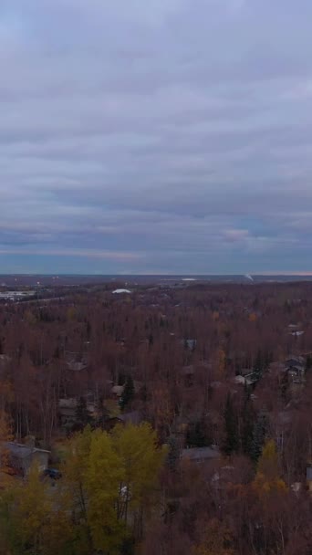 Город Анкоридж Пасмурное Утреннее Время Аляска Сша Вид Воздуха Беспилотник — стоковое видео