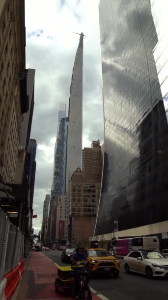 Nova Cidade Iorque Eua Setembro 2021 Torres Lápis Trânsito Rodoviário — Vídeo de Stock