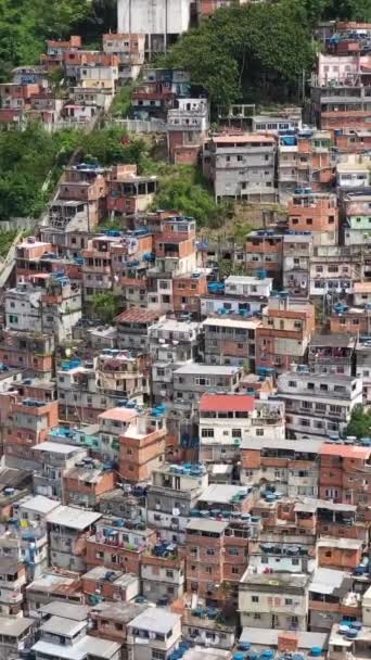 Cantagalo Pavao Pavaozinho Favelas Rio Janeiro Brasilien Luftaufnahme Drohne Fliegt — Stockvideo