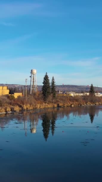 Fairbanks Usa Октября 2018 Года Fairbanks City Chena River Autumn — стоковое видео