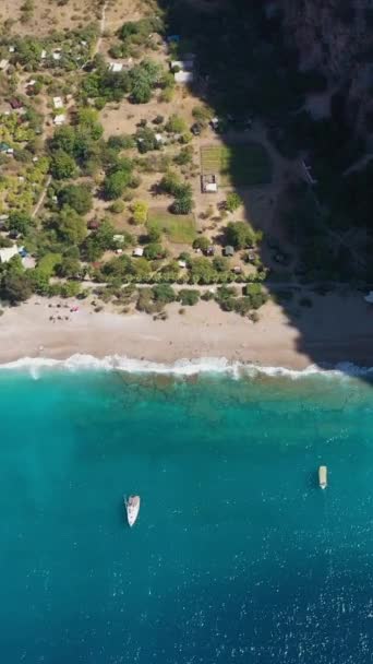 Butterfly Valley Nel Sunny Day Vista Aerea Riviera Turca Tacchino — Video Stock