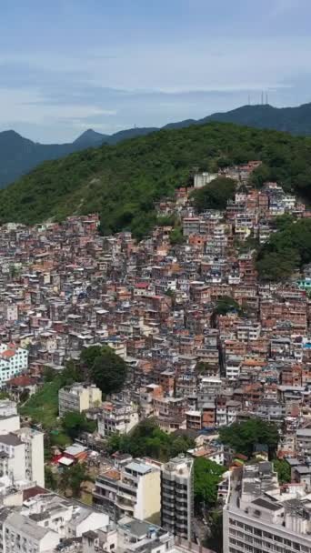 Cantagalo Pavao Pavaozinho Favelas Rio Janeiro Brasil Vista Aérea Drone — Vídeo de Stock