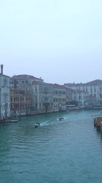 Venise Italie Février 2022 Grand Canal Venise Par Matin Poussiéreux — Video