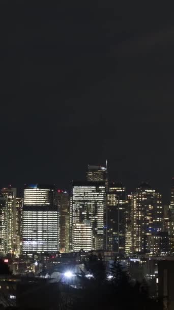 Seattle Skyline Noite Eua Panning Motion Time Lapse Inglês Vista — Vídeo de Stock