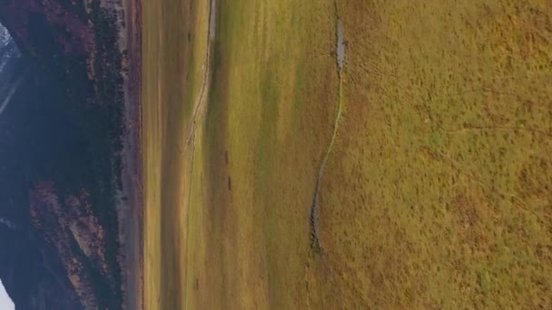 テトン マウンテン レンジと秋の曇りの日に ジャクソンホール ワイオミング アメリカ アリアルビュー ドローン フライが先に進む ティルトアップ — ストック動画