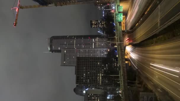 Seattle Downtown Notte Traffico Automobilistico Sulla Highway Stati Uniti Time — Video Stock