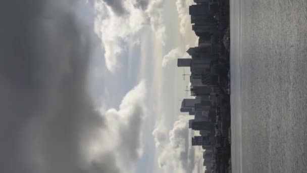 Seattle Skyline Und Lake Union Bewölkten Tag Usa Schwenkbewegungen Zeitraffer — Stockvideo